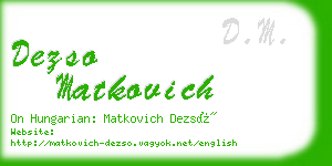 dezso matkovich business card